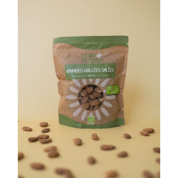 Amandes décortiquées grillées salées 200g