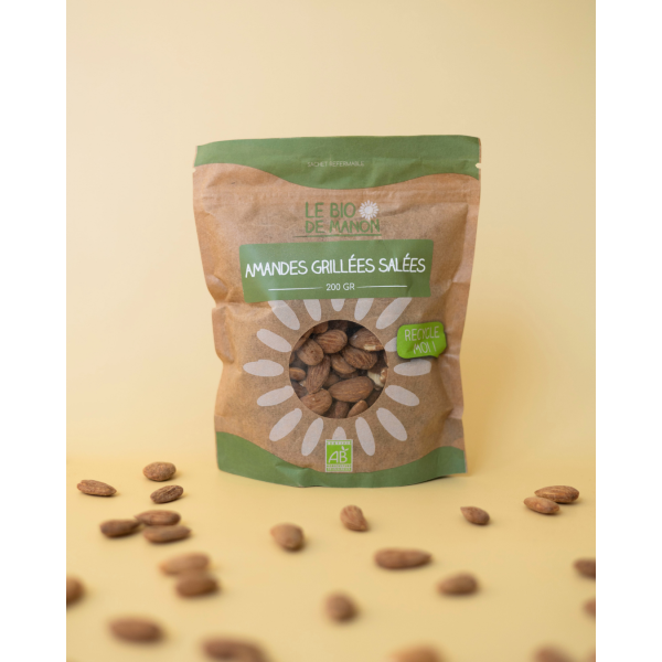 Amandes décortiquées grillées salées 200g
