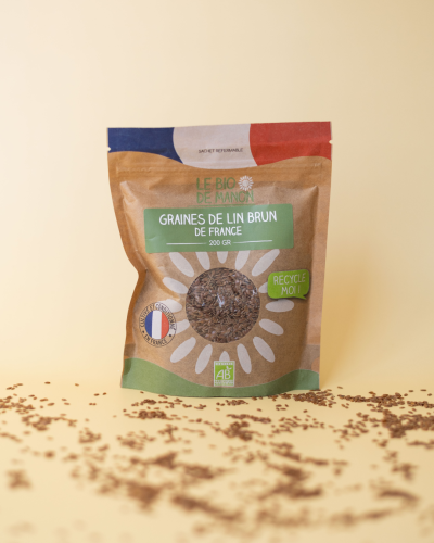 Graines de lin brun de...