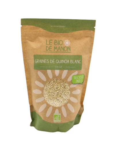 Graines de quinoa blanc bio 250g en sachet - Le Bio de Manon Peynier Graines de quinoa blanc bio 250g en sachet - Le Bio de Manon Peynier