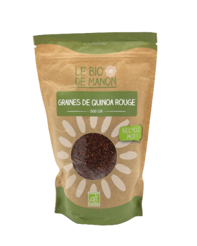Graines de quinoa rouge bio 500g en sachet - Le Bio de Manon Peynier Graines de quinoa rouge bio 500g en sachet - Le Bio de Manon Peynier