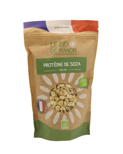 Sachet de protéine de soja bio 200g - Le Bio de Manon Peynier Sachet de protéine de soja bio 200g - Le Bio de Manon Peynier