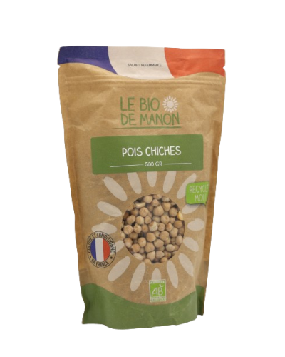 Pois chiches bio de France 500g en sachet - Le Bio de Manon Pois chiches bio de France 500g en sachet - Le Bio de Manon