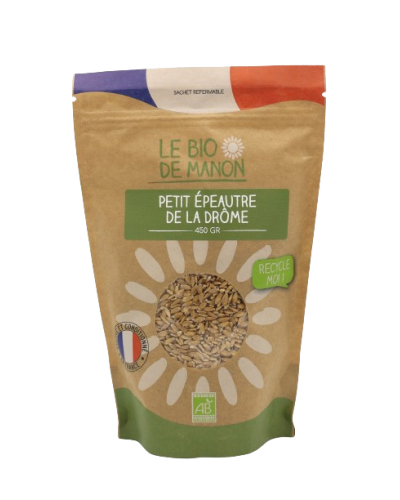 Petit épeautre de France bio 450g en sachet - Le Bio de Manon Peynier Petit épeautre de France bio 450g en sachet - Le Bio de Manon Peynier