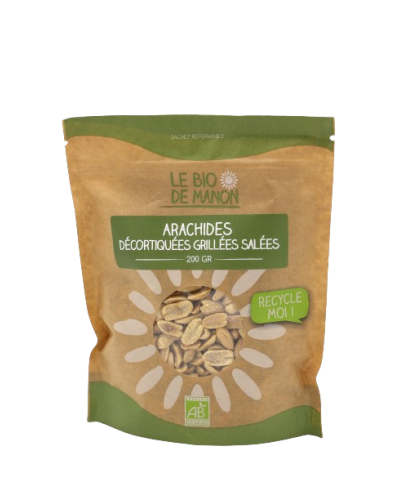 Arachide décortiquées grillées et salées bio en sachet 200g - Le Bio de Manon Peynier Arachide décortiquées grillées et salées bio en sachet 200g - Le Bio de Manon Peynier