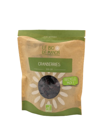 Cranberries bio en sachet 200g - Le Bio de Manon Peynier
