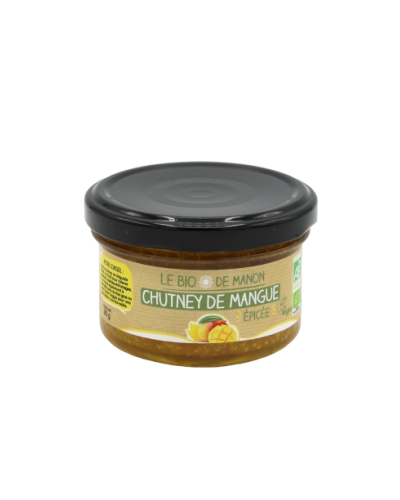 Petit pot de chutney de mangues épicée bio 90g - Le Bio de Manon Peynier