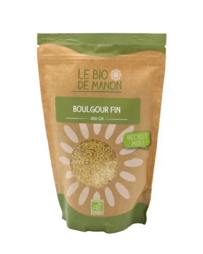 Boulgour fin bio 450g en sachet - Le Bio de Manon Peynier Boulgour fin bio 450g en sachet - Le Bio de Manon Peynier