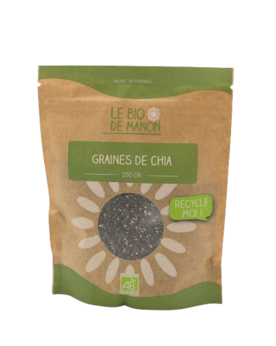 Graines de chia bio 250g en sachet - Le Bio de Manon Peynier Graines de chia bio 250g en sachet - Le Bio de Manon Peynier