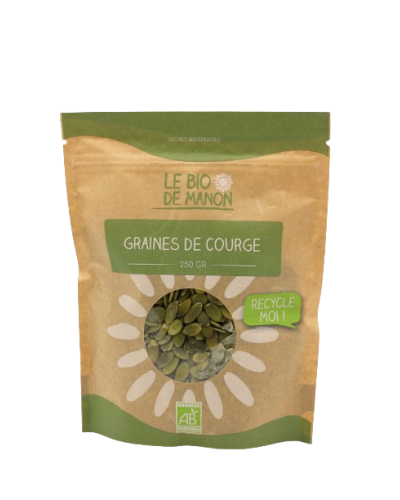 Graines de Courge bio 250 g en sachet - Le Bio de Manon Peynier Graines de Courge bio 250 g en sachet - Le Bio de Manon Peynier