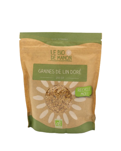 Graines de lin doré bio 250g - Le Bio de Manon Peynier Graines de lin doré bio 250g - Le Bio de Manon Peynier