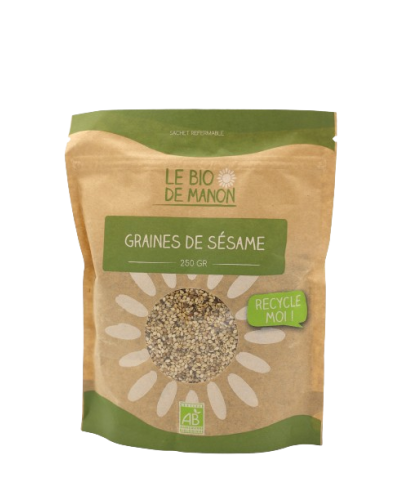 Graines de sésame blond bio 250g en sachet - Le Bio de Manon Peynier Graines de sésame blond bio 250g en sachet - Le Bio de Manon Peynier