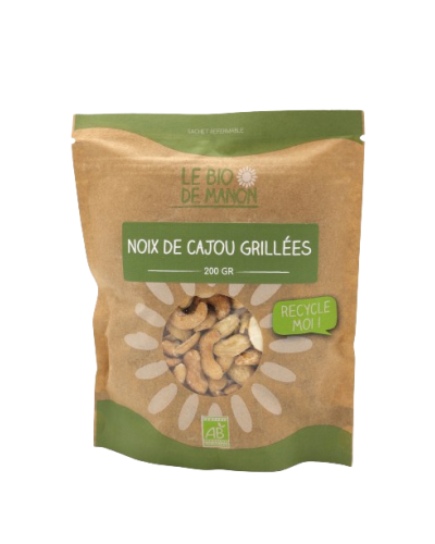 Noix de cajou bio grillées nature en sachet 200g - Le Bio de Manon Peynier