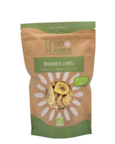 Bananes chips bio en sachet 200g - Le Bio de Manon Peynier