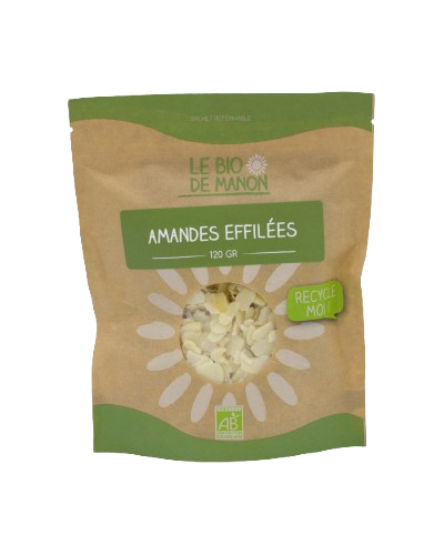 Amandes effilées bio 120g en sachet - Le Bio de Manon Peynier Amandes effilées bio 120g en sachet - Le Bio de Manon Peynier