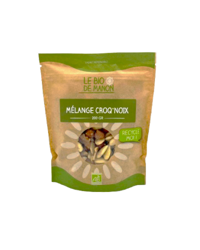 Mélange Croq'noix bio 200g en sachet - Le Bio de Manon Peynier Mélange Croq'noix bio 200g en sachet - Le Bio de Manon Peynier
