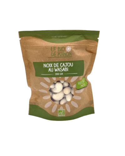Noix de cajou bio au wasabi en sachet 200g - Le Bio de Manon