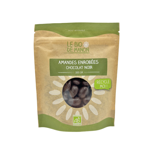 Amandes enrobées chocolat noir 200g