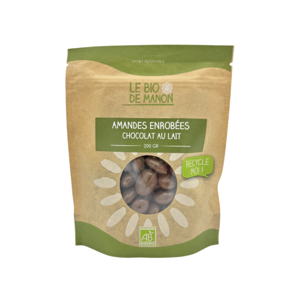 Amandes enrobées chocolat lait 200g